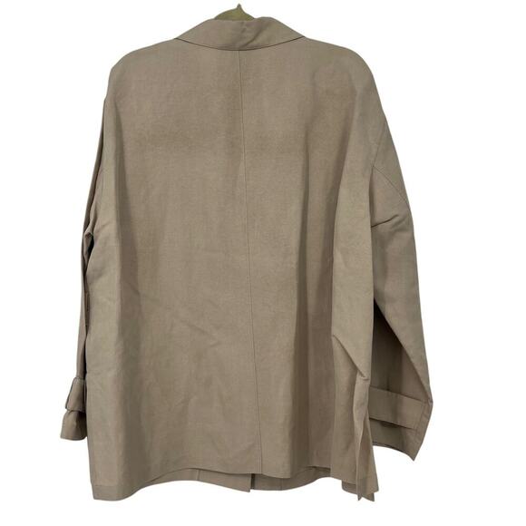 LAFAYETTE 148 NEW YORK Blazer Jacket Beige Silk Linen One Button Pockets Sz XL - Picture 5 of 9